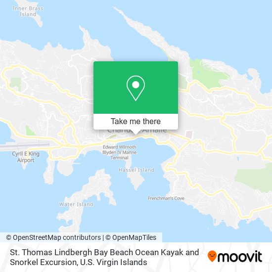 Mapa St. Thomas Lindbergh Bay Beach Ocean Kayak and Snorkel Excursion