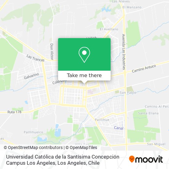 Universidad Católica de la Santísima Concepción Campus Los Ángeles map