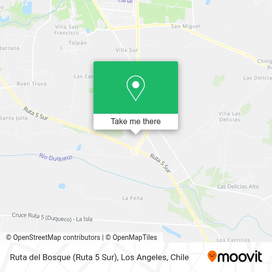Ruta del Bosque (Ruta 5 Sur) map