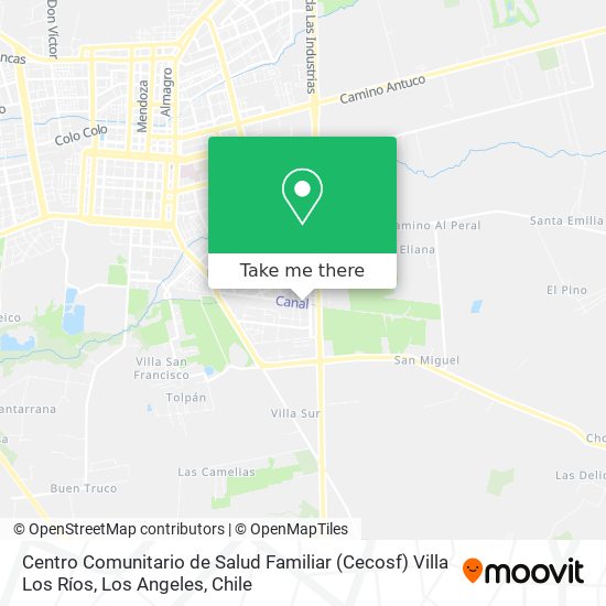 Mapa de Centro Comunitario de Salud Familiar (Cecosf) Villa Los Ríos