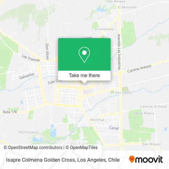 Isapre Colmena Golden Cross map