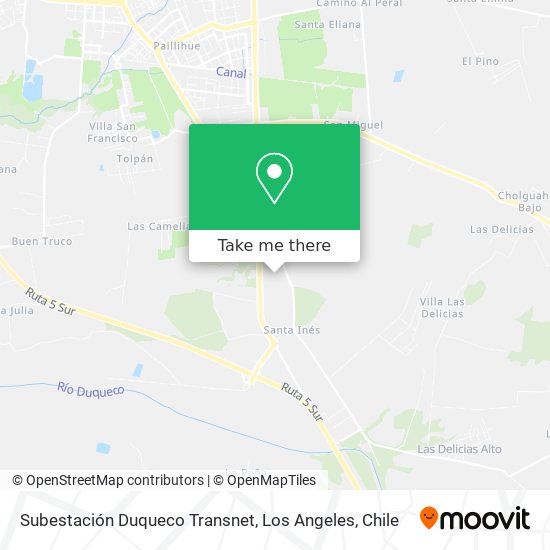 Mapa de Subestación Duqueco Transnet