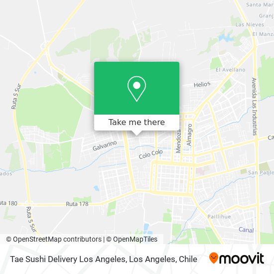 Mapa de Tae Sushi Delivery Los Angeles