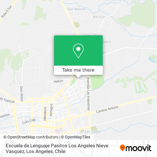 Escuela de Lenguaje Pasitos Los Angeles Nieve Vasquez map