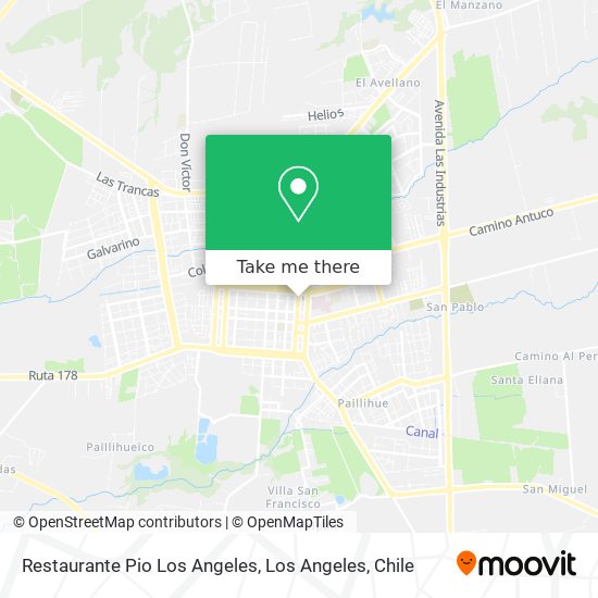 Mapa de Restaurante Pio Los Angeles