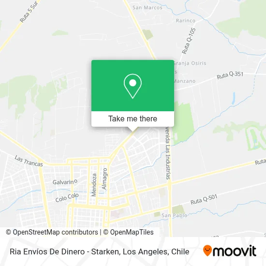 Ria Envíos De Dinero - Starken map