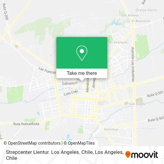 Strepcenter Lientur. Los Angeles. Chile map