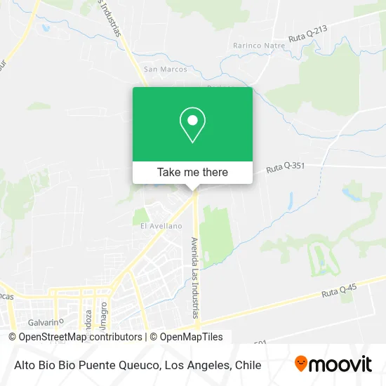 Alto Bio Bio Puente Queuco map