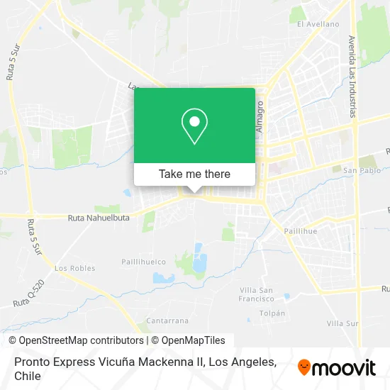 Pronto Express Vicuña Mackenna II map