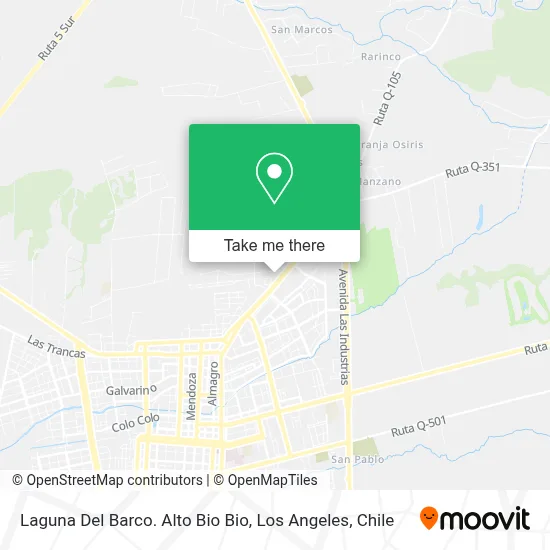 Laguna Del Barco. Alto Bio Bio map