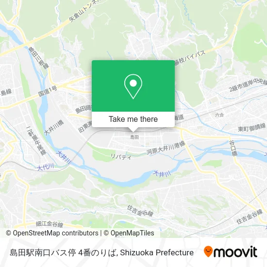 Shimada Station South Exit Bus Stop Platform 4 map