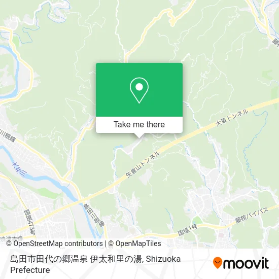 Shimada City Tashiro Hometown Hot Springs Itawari no Yu map