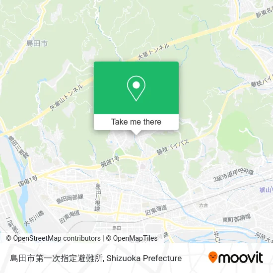 島田市第一次指定避難所 map