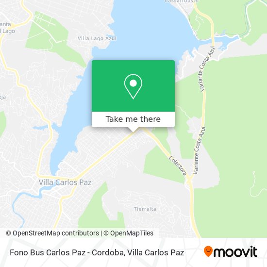 Fono Bus Carlos Paz - Cordoba map