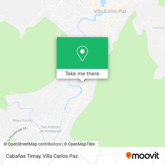 Cabañas Timay map