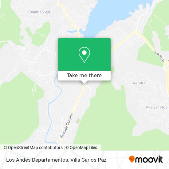 Los Andes Departamentos map