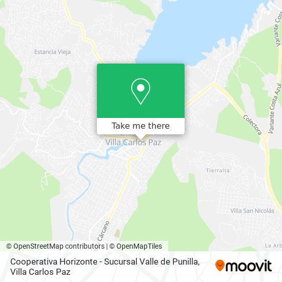 Mapa de Cooperativa Horizonte - Sucursal Valle de Punilla