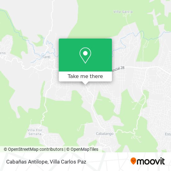 Cabañas Antilope map