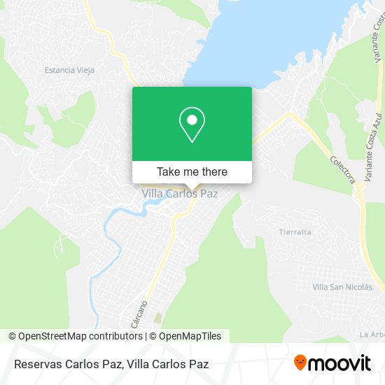 Reservas Carlos Paz map