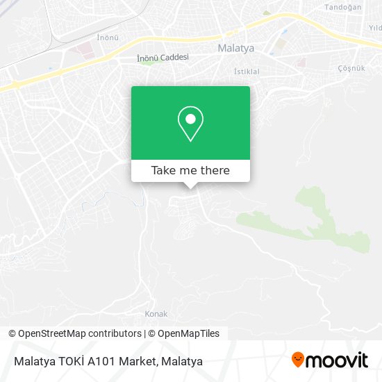 Malatya TOKİ A101 Market map