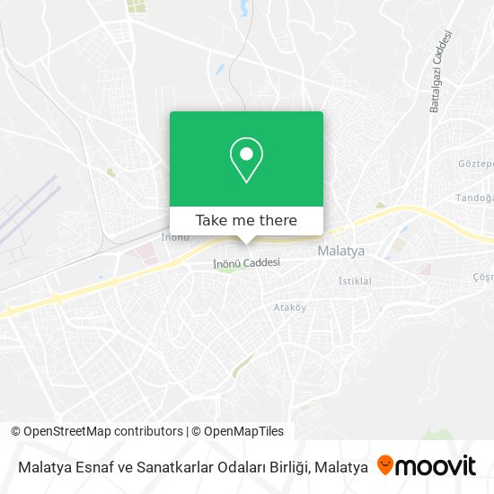 Malatya Esnaf ve Sanatkarlar Odaları Birliği map