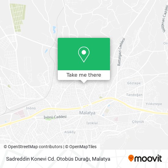 Sadreddin Konevi Cd. Otobüs Durağı map