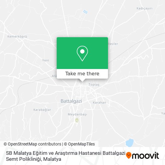 SB Malatya Eğitim ve Araştırma Hastanesi Battalgazi Semt Polikliniği map