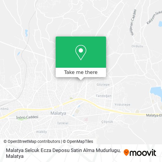 Malatya Selcuk Ecza Deposu Satin Alma Mudurlugu map
