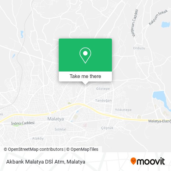 Akbank Malatya DSİ Atm map