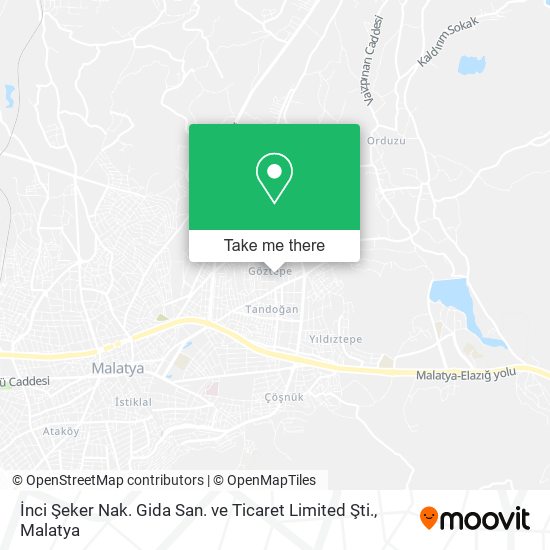 İnci Şeker Nak. Gida San. ve Ticaret Limited Şti. map