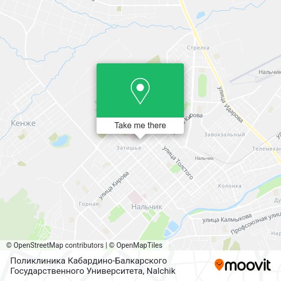 Поликлиника Кабардино-Балкарского Государственного Университета map
