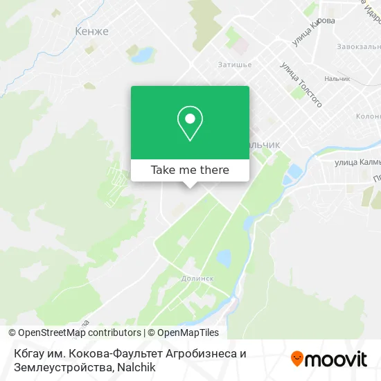 Кбгау им. Кокова-Фаультет Агробизнеса и Землеустройства map