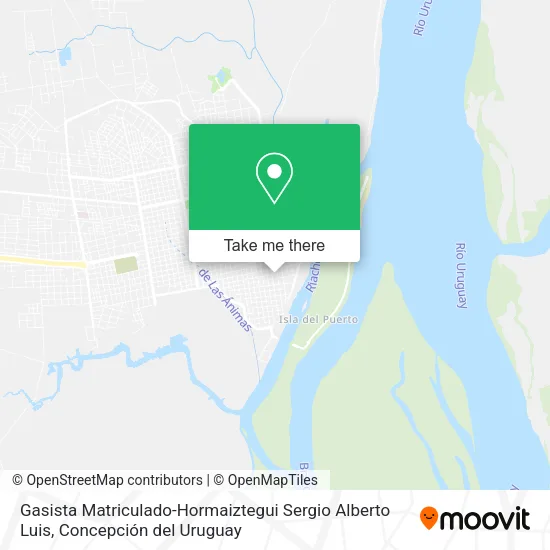 Mapa de Gasista Matriculado-Hormaiztegui Sergio Alberto Luis