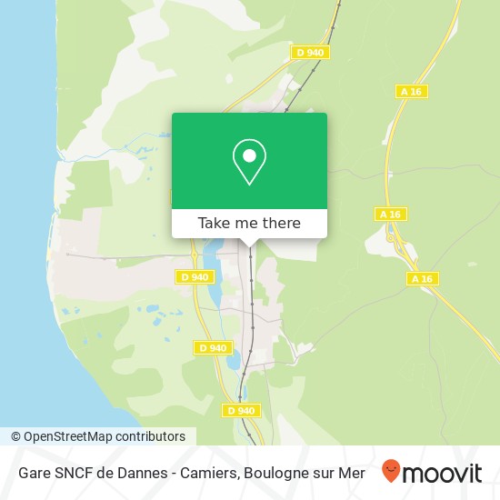 Mapa Gare SNCF de Dannes - Camiers