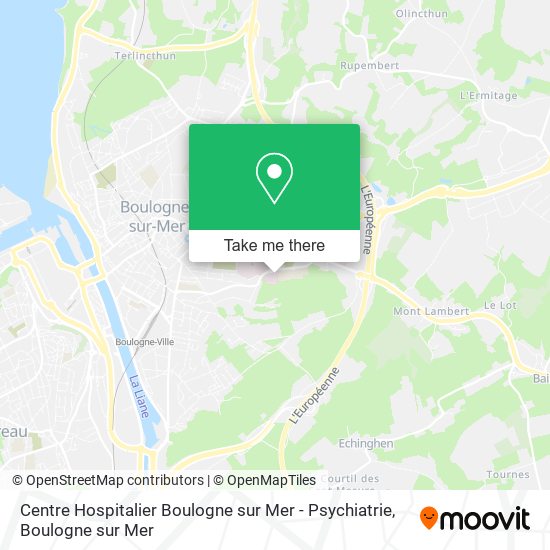Centre Hospitalier Boulogne sur Mer - Psychiatrie map