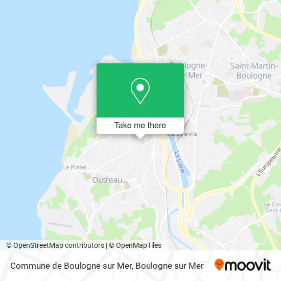 Mapa Commune de Boulogne sur Mer
