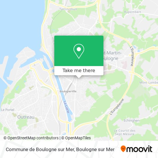 Mapa Commune de Boulogne sur Mer