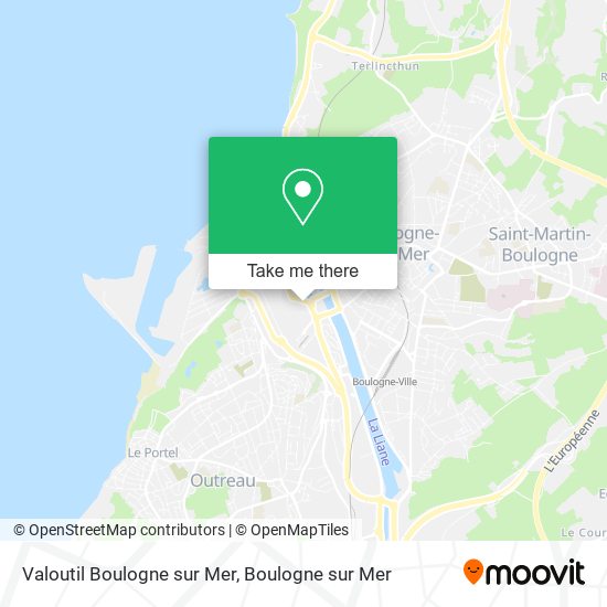 Mapa Valoutil Boulogne sur Mer