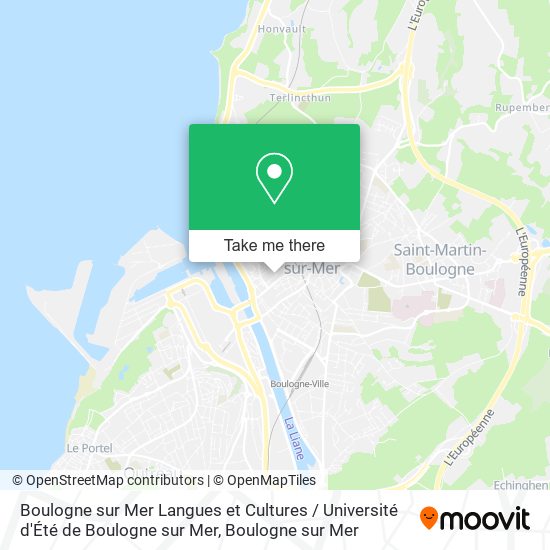 Mapa Boulogne sur Mer Langues et Cultures / Université d'Été de Boulogne sur Mer