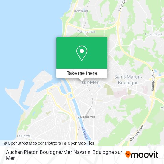 Mapa Auchan Piéton Boulogne / Mer Navarin