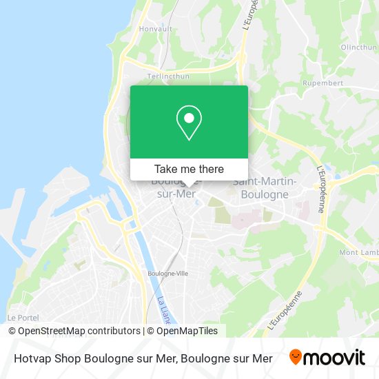 Mapa Hotvap Shop Boulogne sur Mer