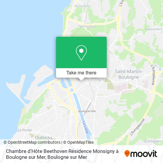 Chambre d'Hôte Beethoven Résidence Monsigny à Boulogne sur Mer map