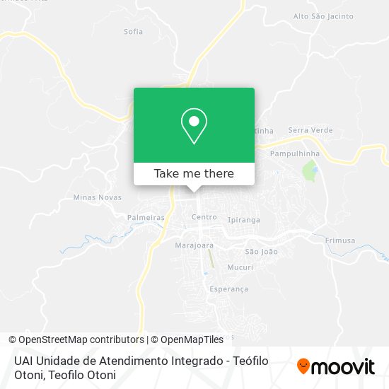 Mapa UAI Unidade de Atendimento Integrado - Teófilo Otoni