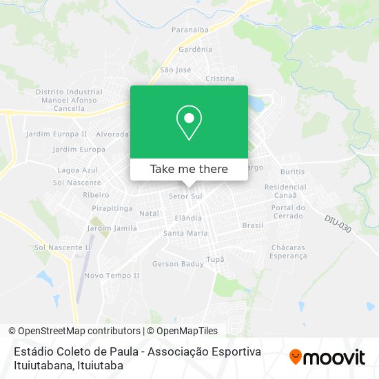 Mapa Estádio Coleto de Paula - Associação Esportiva Ituiutabana