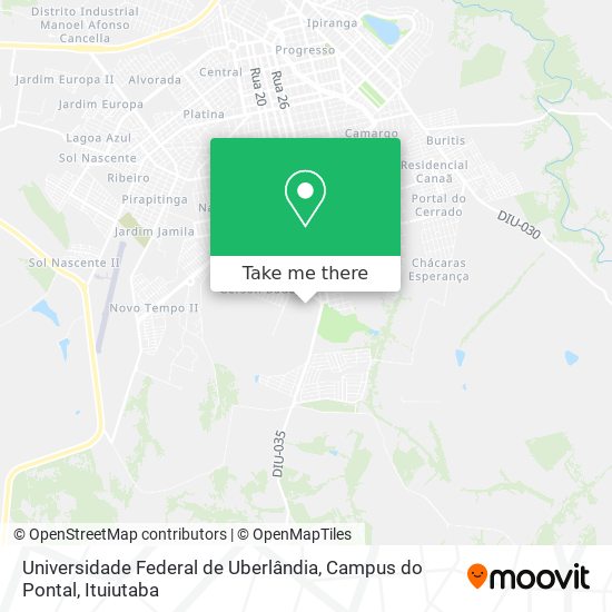 Mapa Universidade Federal de Uberlândia, Campus do Pontal