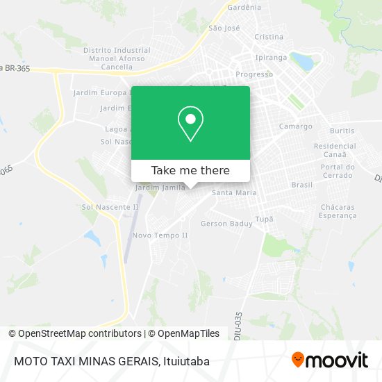 Mapa MOTO TAXI MINAS GERAIS