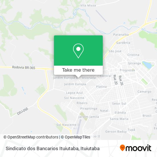 Mapa Sindicato dos Bancarios Ituiutaba