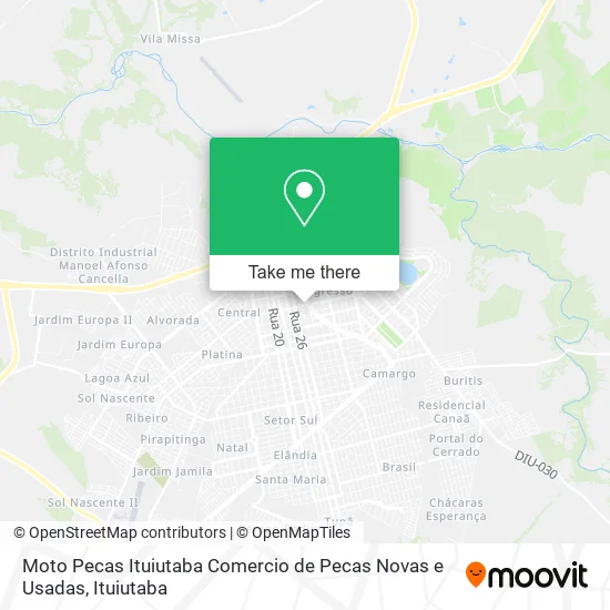 Moto Pecas Ituiutaba Comercio de Pecas Novas e Usadas map
