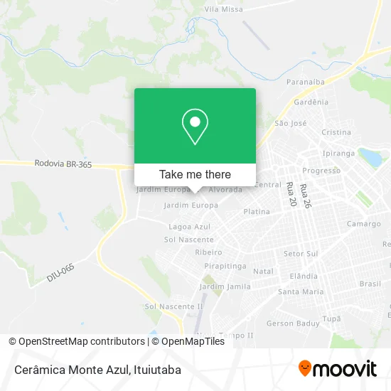 Cerâmica Monte Azul map