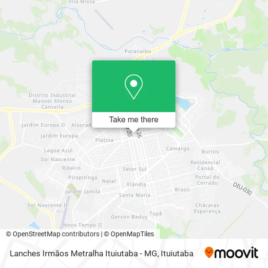 Lanches Irmãos Metralha Ituiutaba - MG map